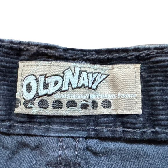 Old Navy Corduroy Boys Pants Size 7 Reg Slim Straight Dark Blue Adjustable Waist - Picture 5 of 5
